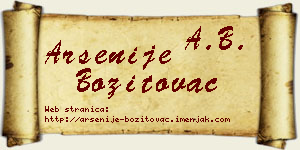 Arsenije Bozitovac vizit kartica